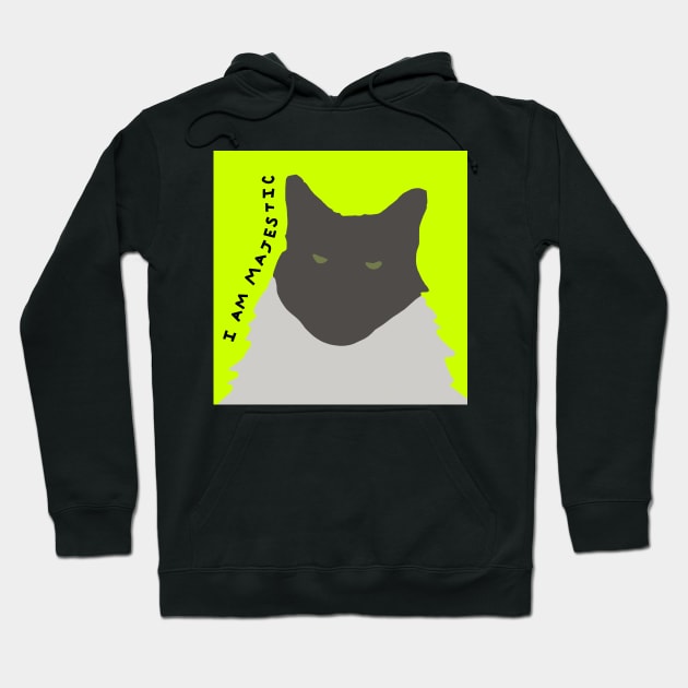 I am Majestic Abstract Cat Hoodie by ellenhenryart